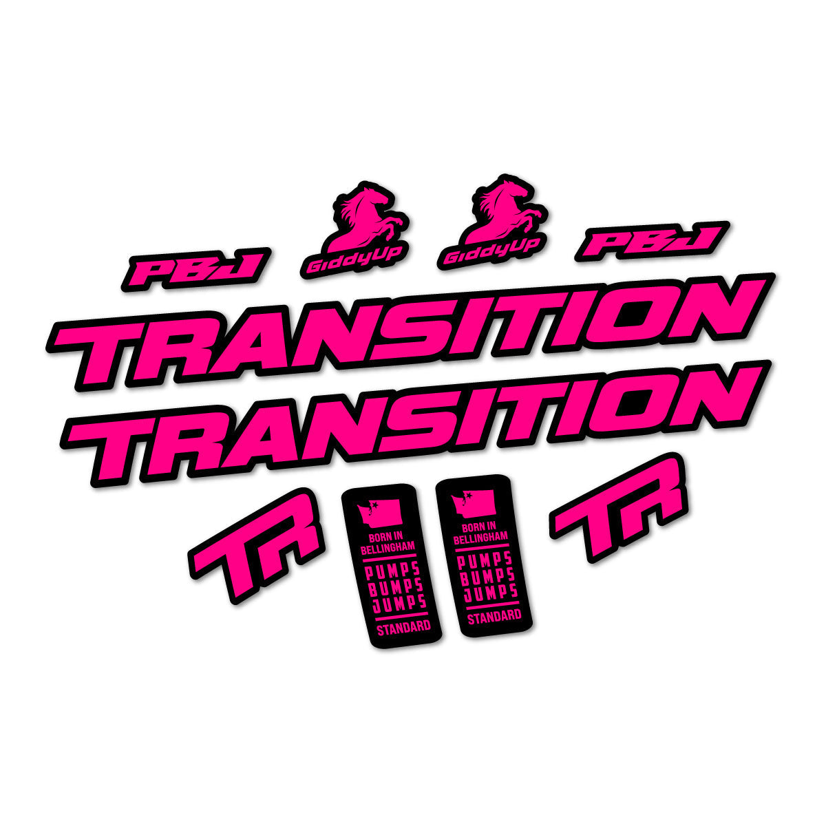 Adesivi Telaio Transition PBJ 2026 in vinile - Fucsia