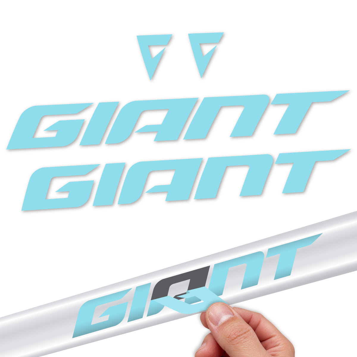 Adesivi Telaio Giant TCR 2025-2026 in vinile - Ciano Ghiaccio