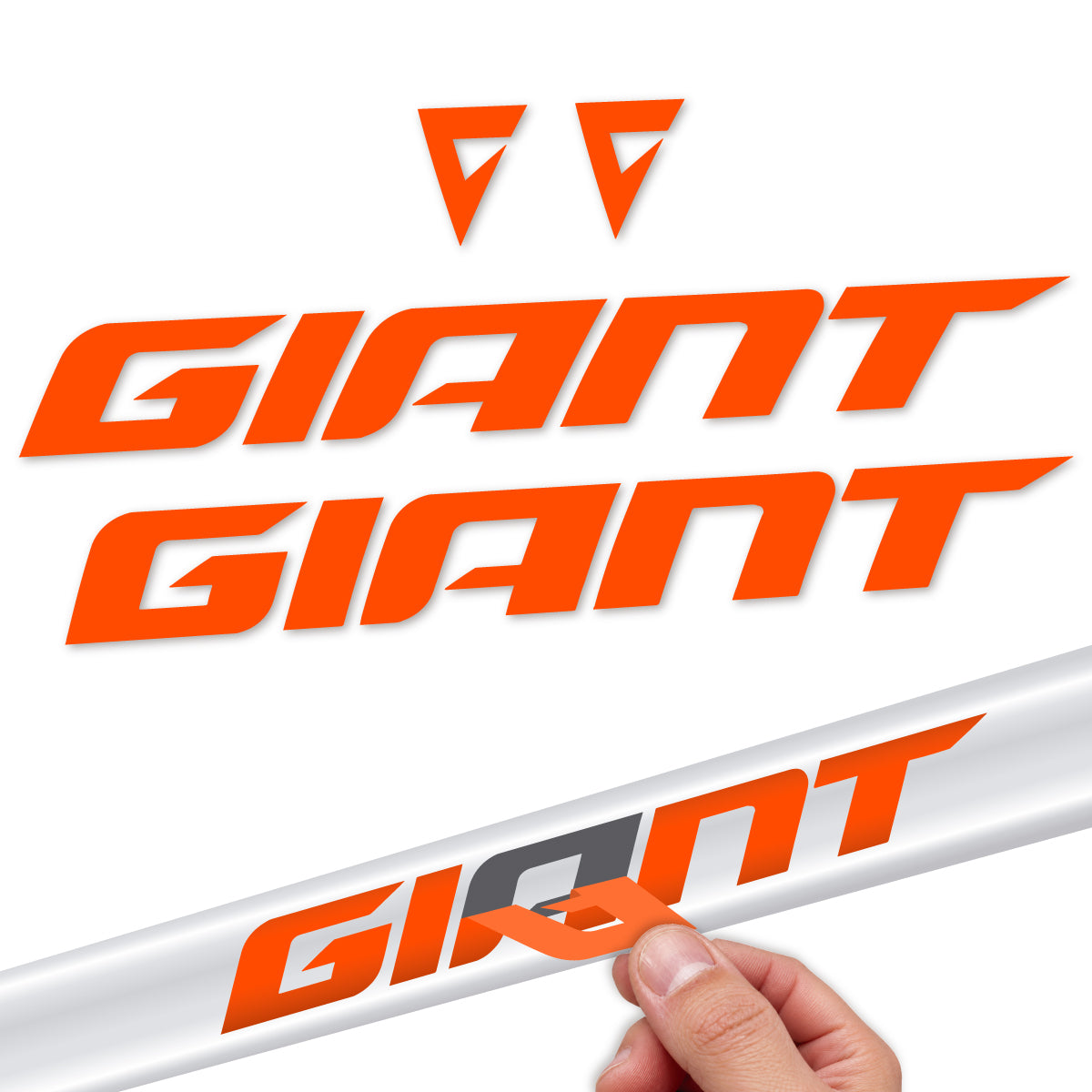 Adesivi Telaio Giant TCR 2025-2026 in vinile - Arancione Fluo