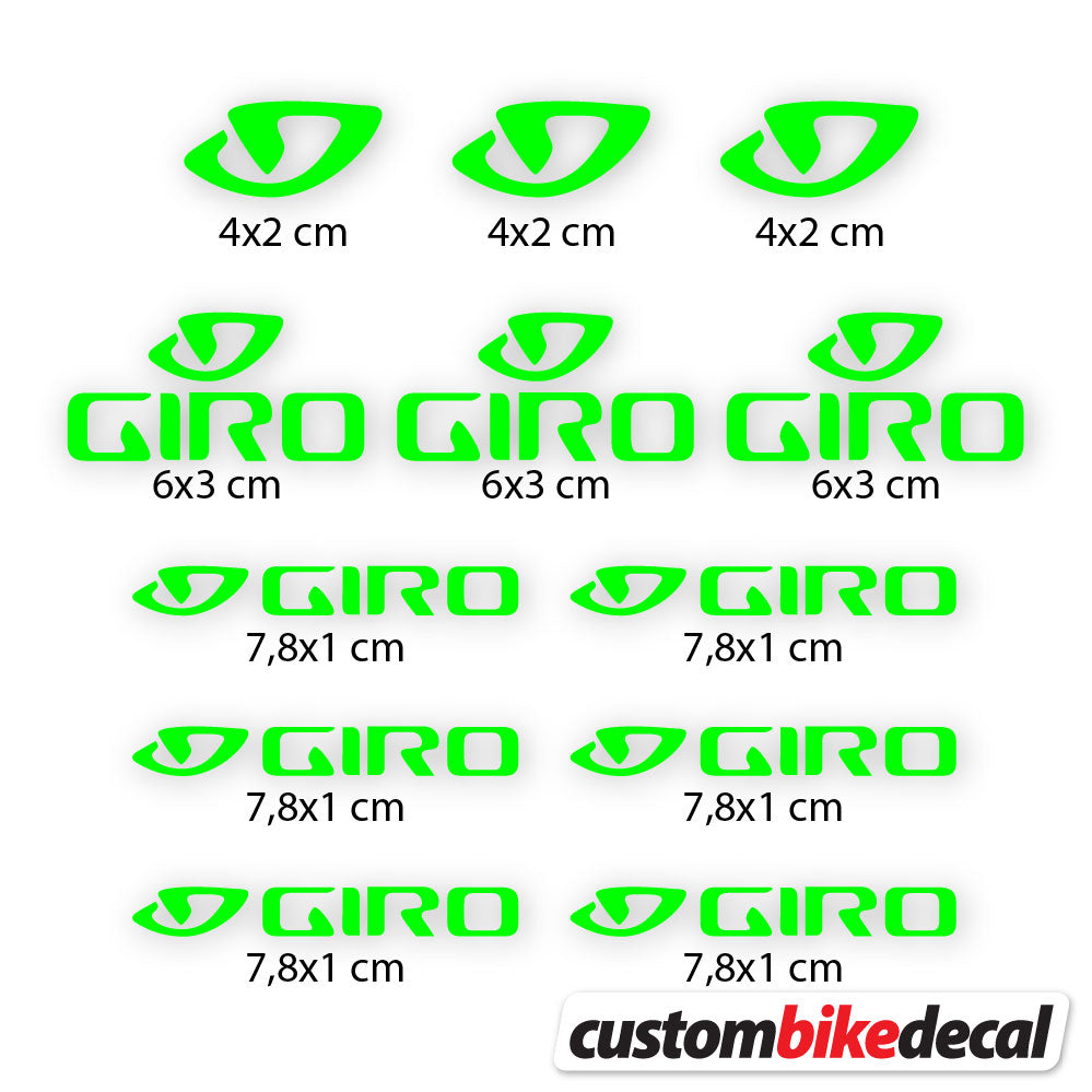 Adesivi Casco Giro in vinile - Verde Neon
