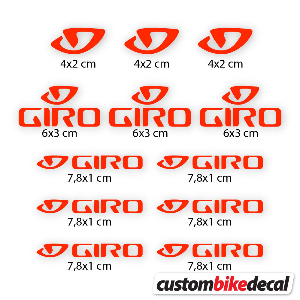 Adesivi Casco Giro in vinile - Rosso Neon