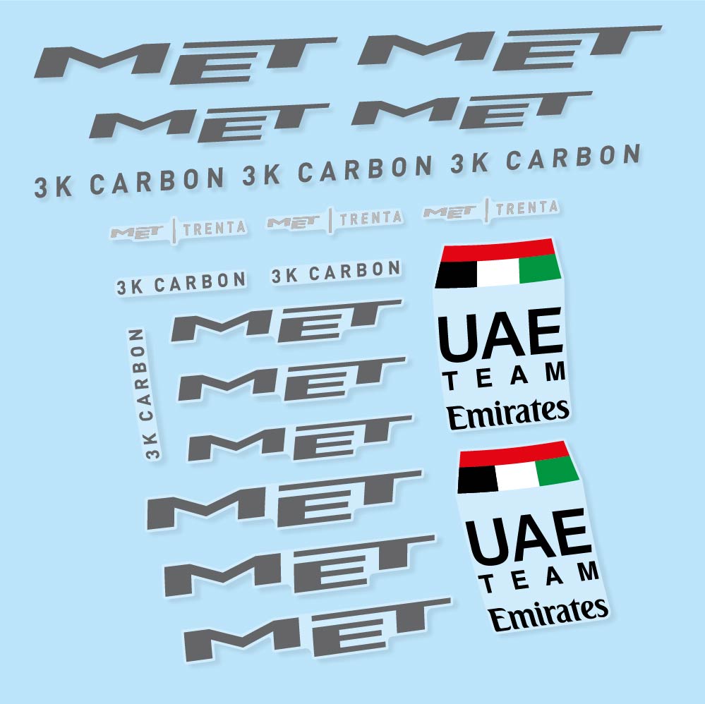 Adesivi Casco MET Trenta 3K Carbon UAE in vinile