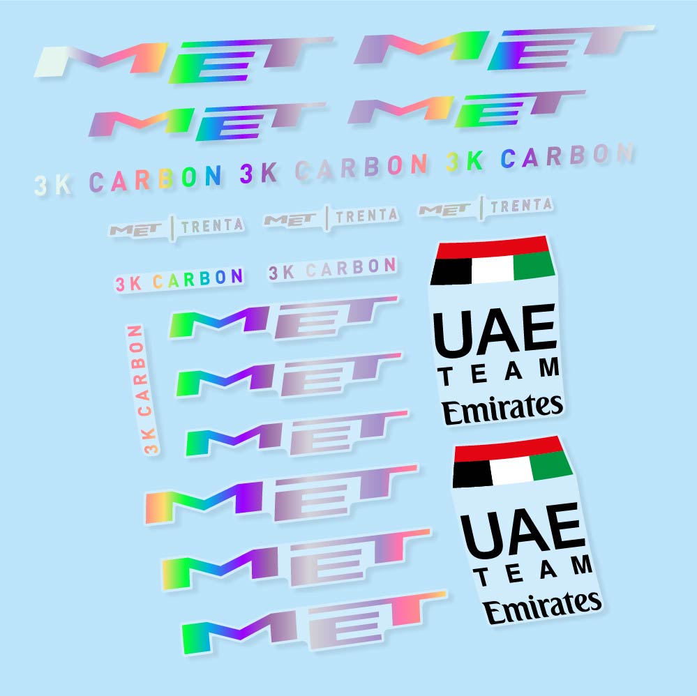 Adesivi Casco MET Trenta 3K Carbon UAE in vinile