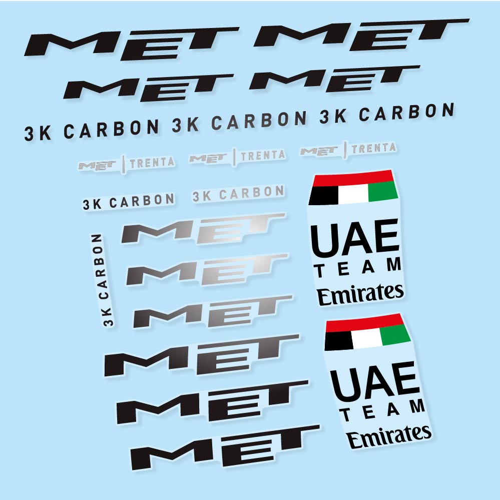 Adesivi Casco MET Trenta 3K Carbon UAE in vinile