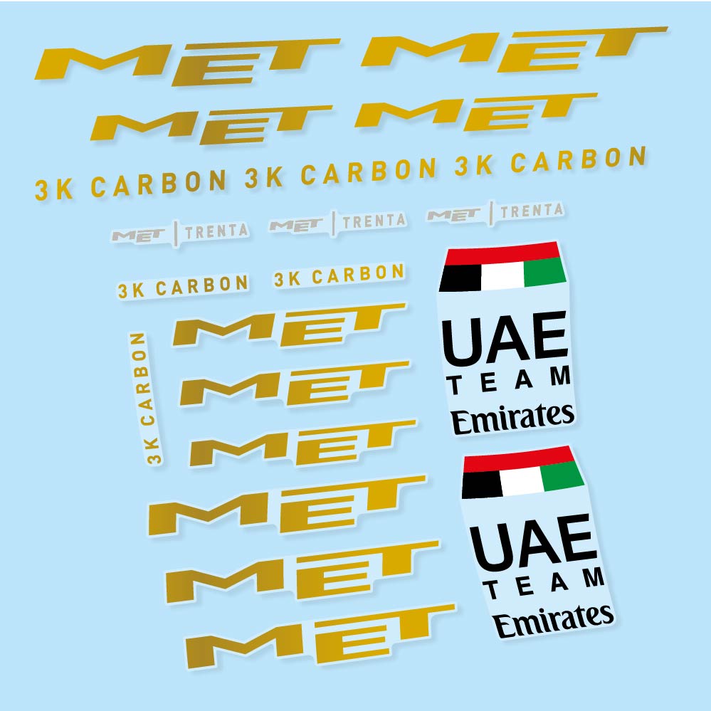 Adesivi Casco MET Trenta 3K Carbon UAE in vinile