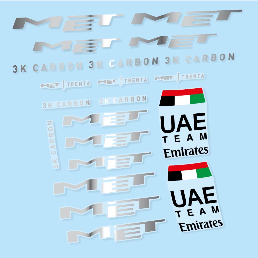Adesivi Casco MET Trenta 3K Carbon UAE in vinile