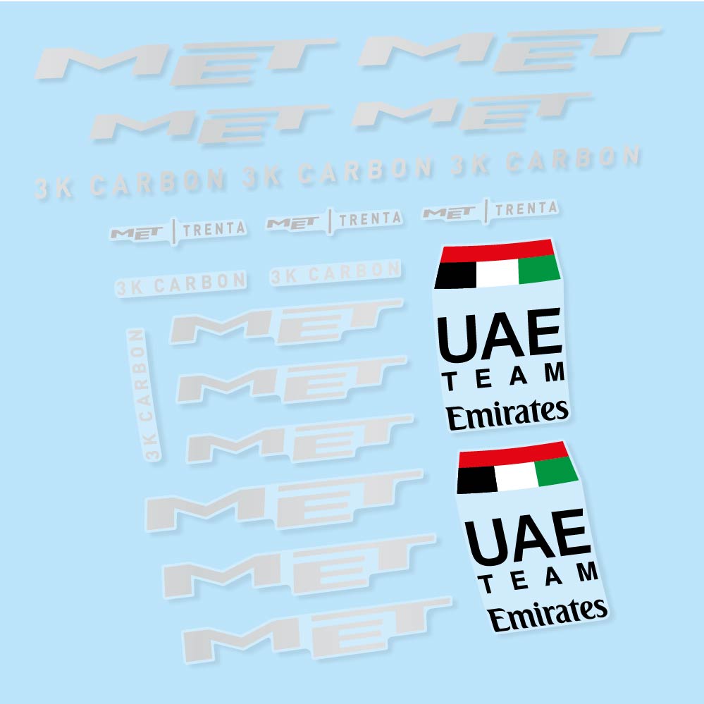 Adesivi Casco MET Trenta 3K Carbon UAE in vinile