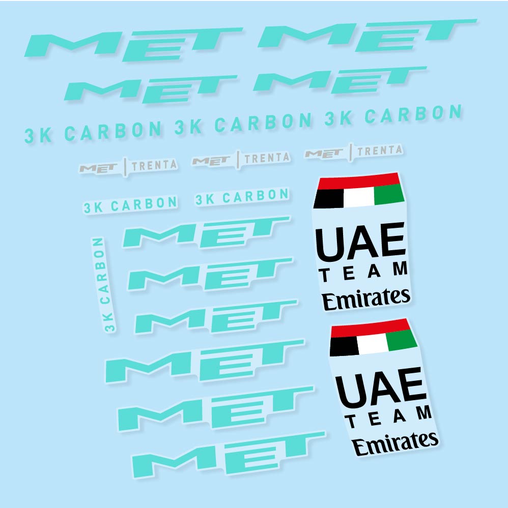 Adesivi Casco MET Trenta 3K Carbon UAE in vinile