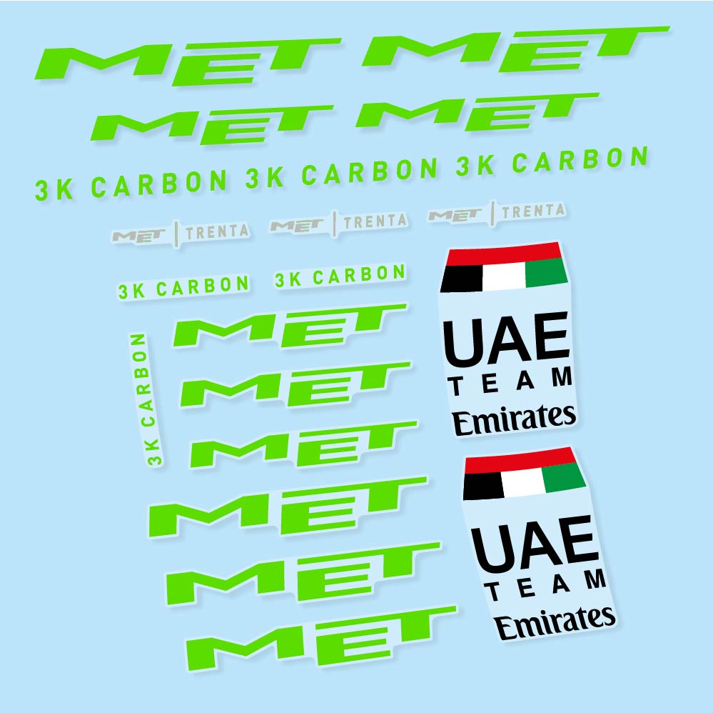 Adesivi Casco MET Trenta 3K Carbon UAE in vinile