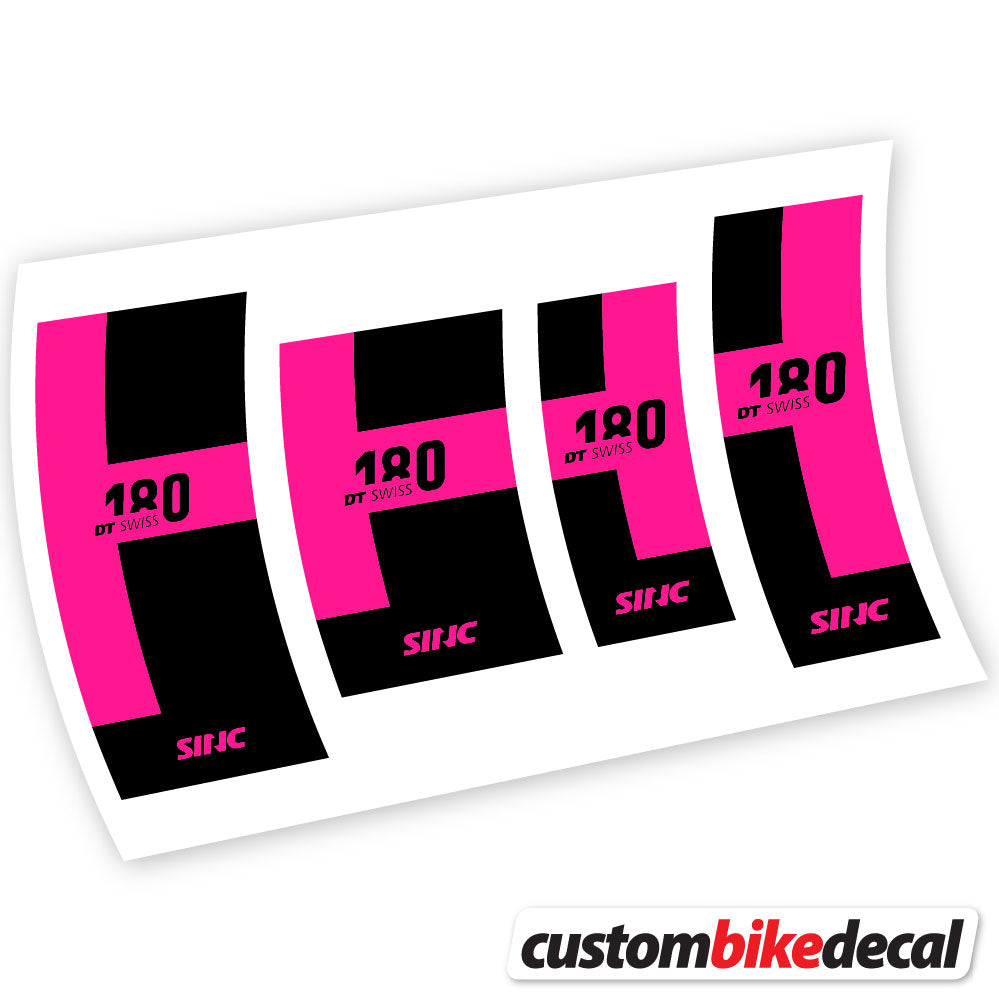 Adesivi Mozzo DT Swiss 180 in vinile - Rosa Neon