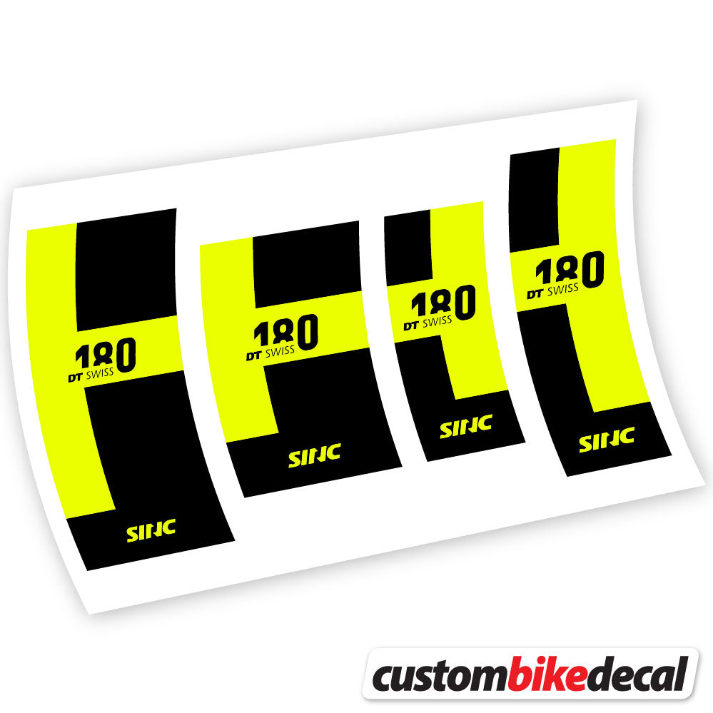 Adesivi Mozzo DT Swiss 180 in vinile - Giallo Neon