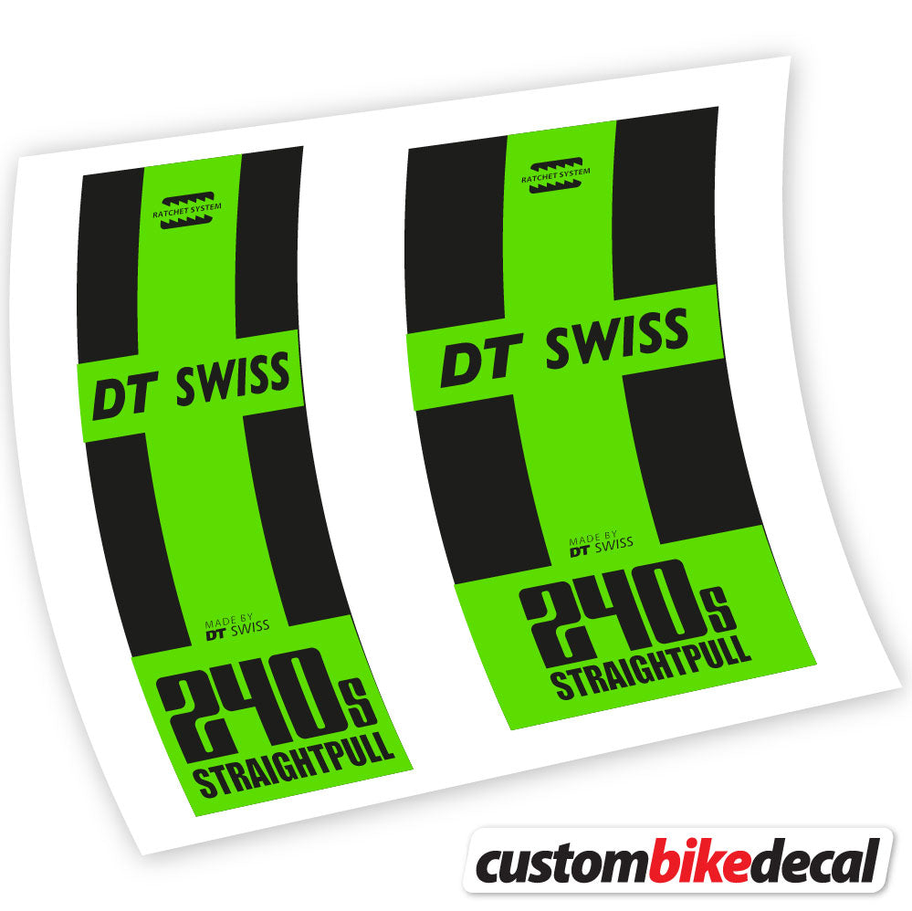 Adesivi Mozzo DT Swiss 240 Straightpull in vinile - Verde Mela