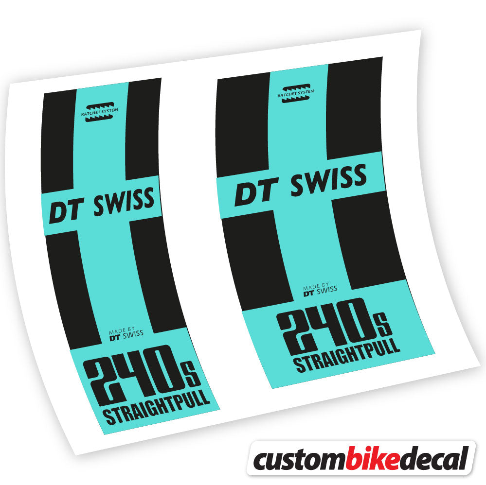 Adesivi Mozzo DT Swiss 240 Straightpull in vinile - Verde Acqua