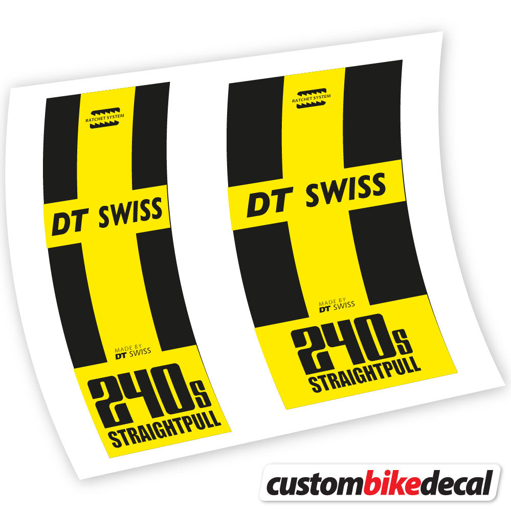 Adesivi Mozzo DT Swiss 240 Straightpull in vinile - Giallo