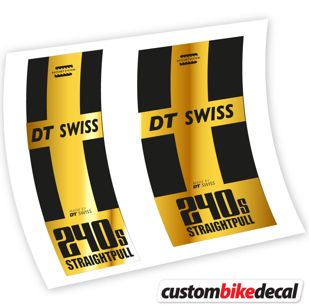 Adesivi Mozzo DT Swiss 240 Straightpull in vinile - Oro Cromato