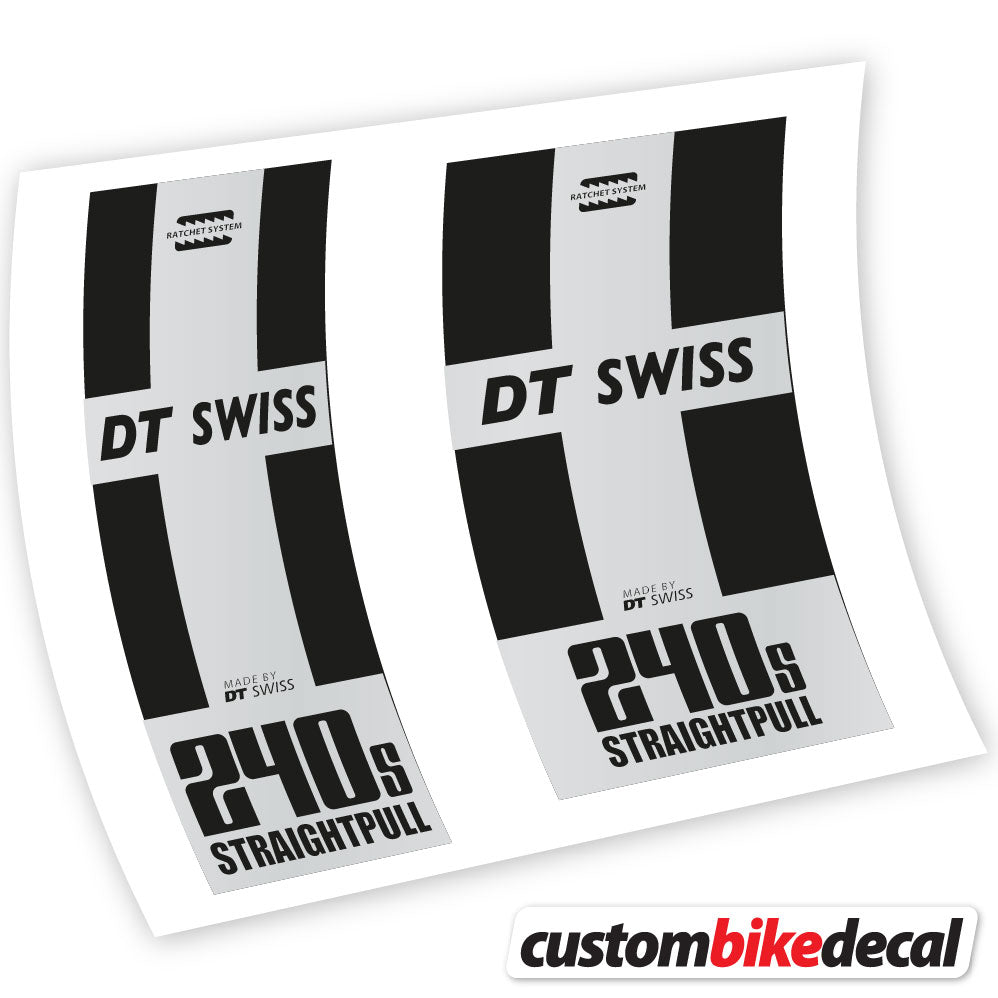 Adesivi Mozzo DT Swiss 240 Straightpull in vinile - Argento Chiaro