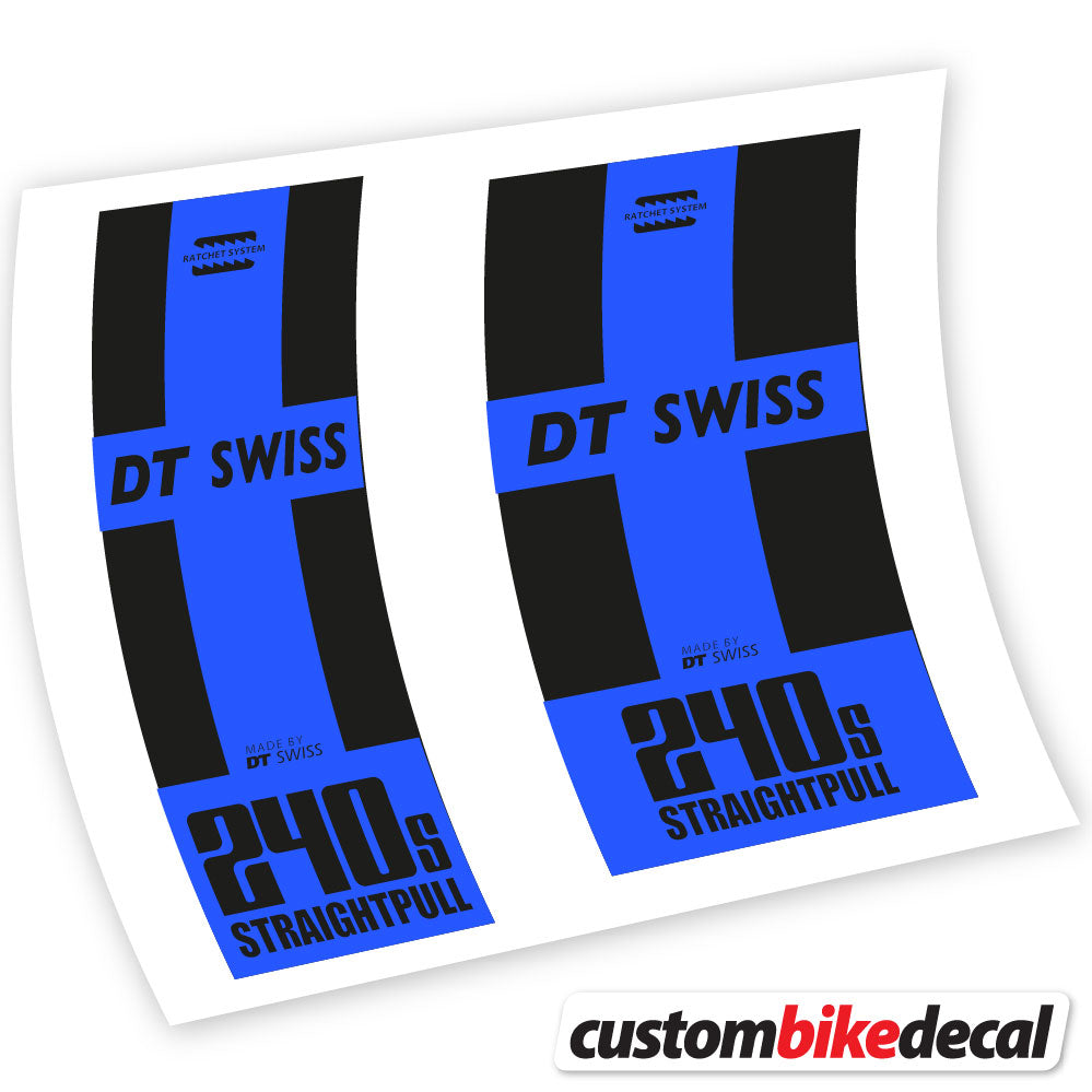 Adesivi Mozzo DT Swiss 240 Straightpull in vinile - Blu Medio