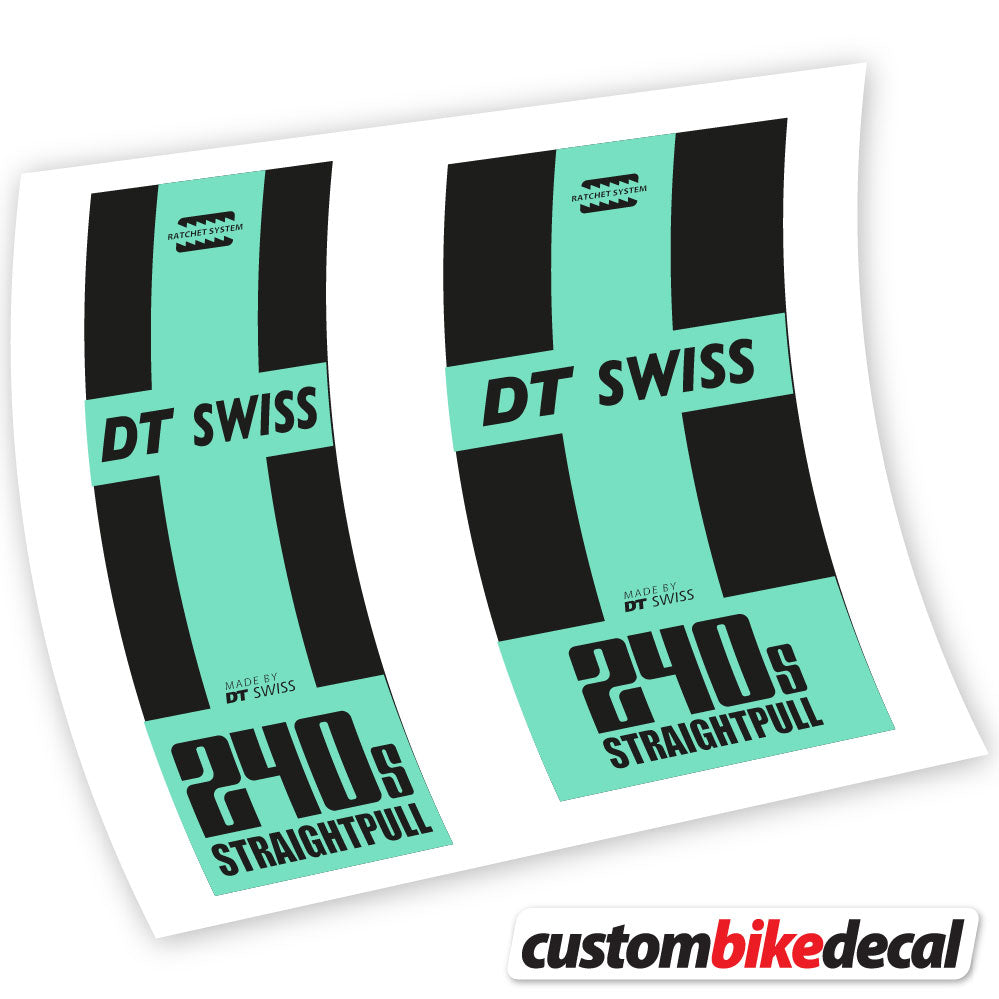 Adesivi Mozzo DT Swiss 240 Straightpull in vinile - Verde Menta