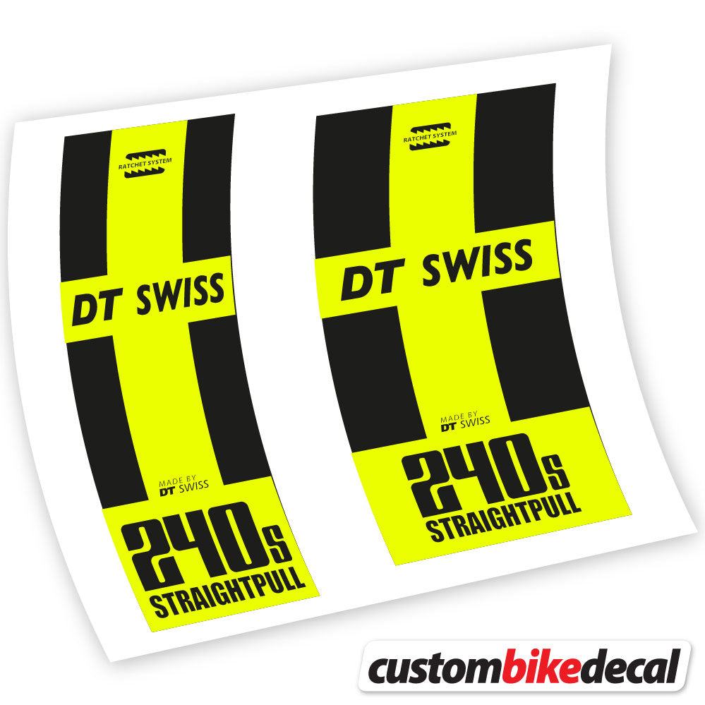 Adesivi Mozzo DT Swiss 240 Straightpull in vinile - Giallo Neon