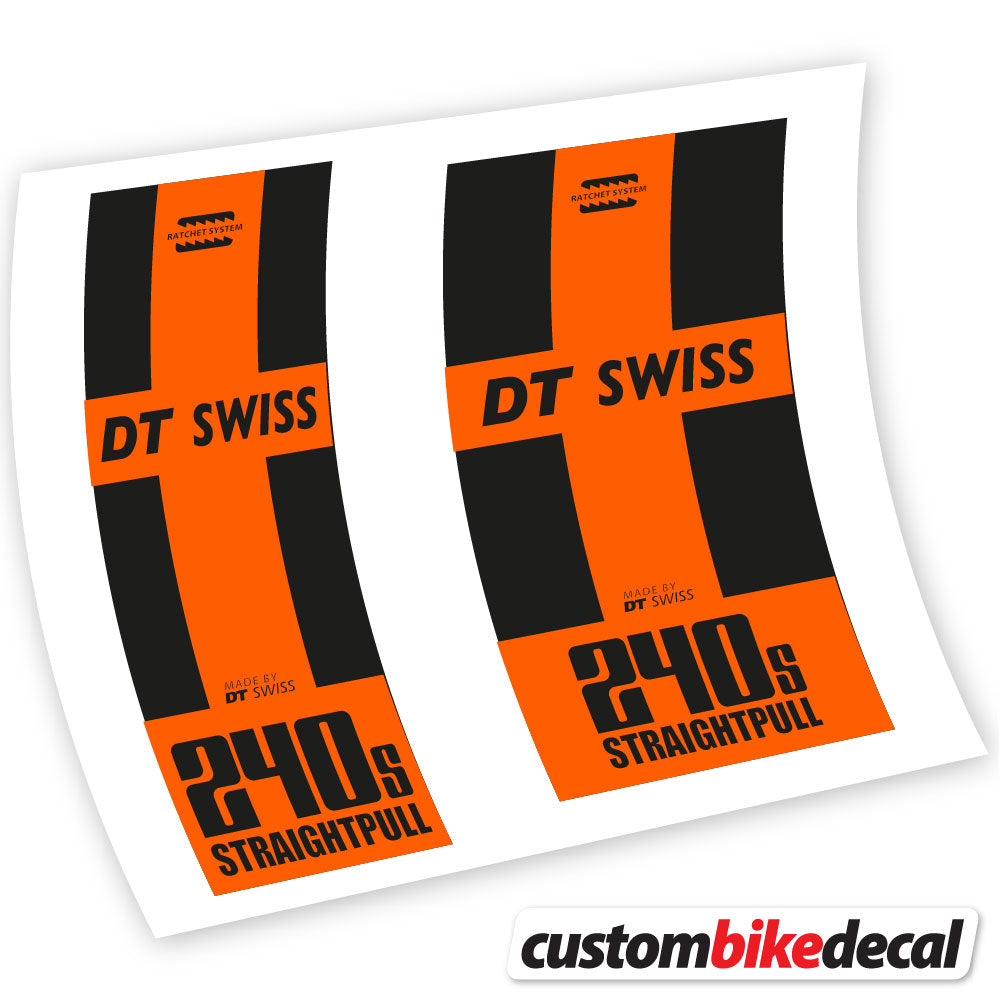 Adesivi Mozzo DT Swiss 240 Straightpull in vinile - Arancione