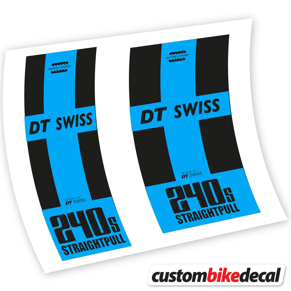 Adesivi Mozzo DT Swiss 240 Straightpull in vinile - Azzurro Cielo