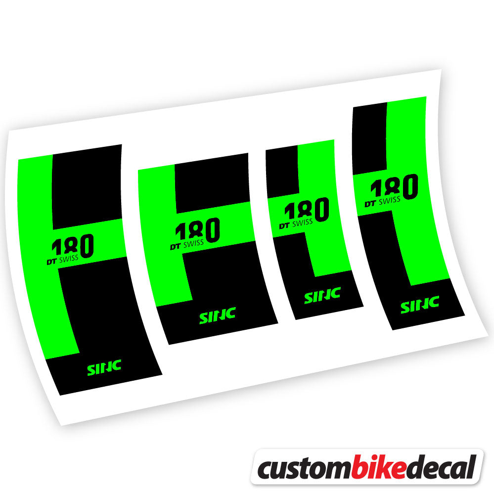 Adesivi Mozzo DT Swiss 180 in vinile - Verde Neon