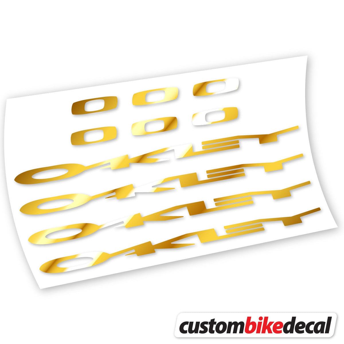 Adesivi Logo Oakley in vinile - Oro Cromato