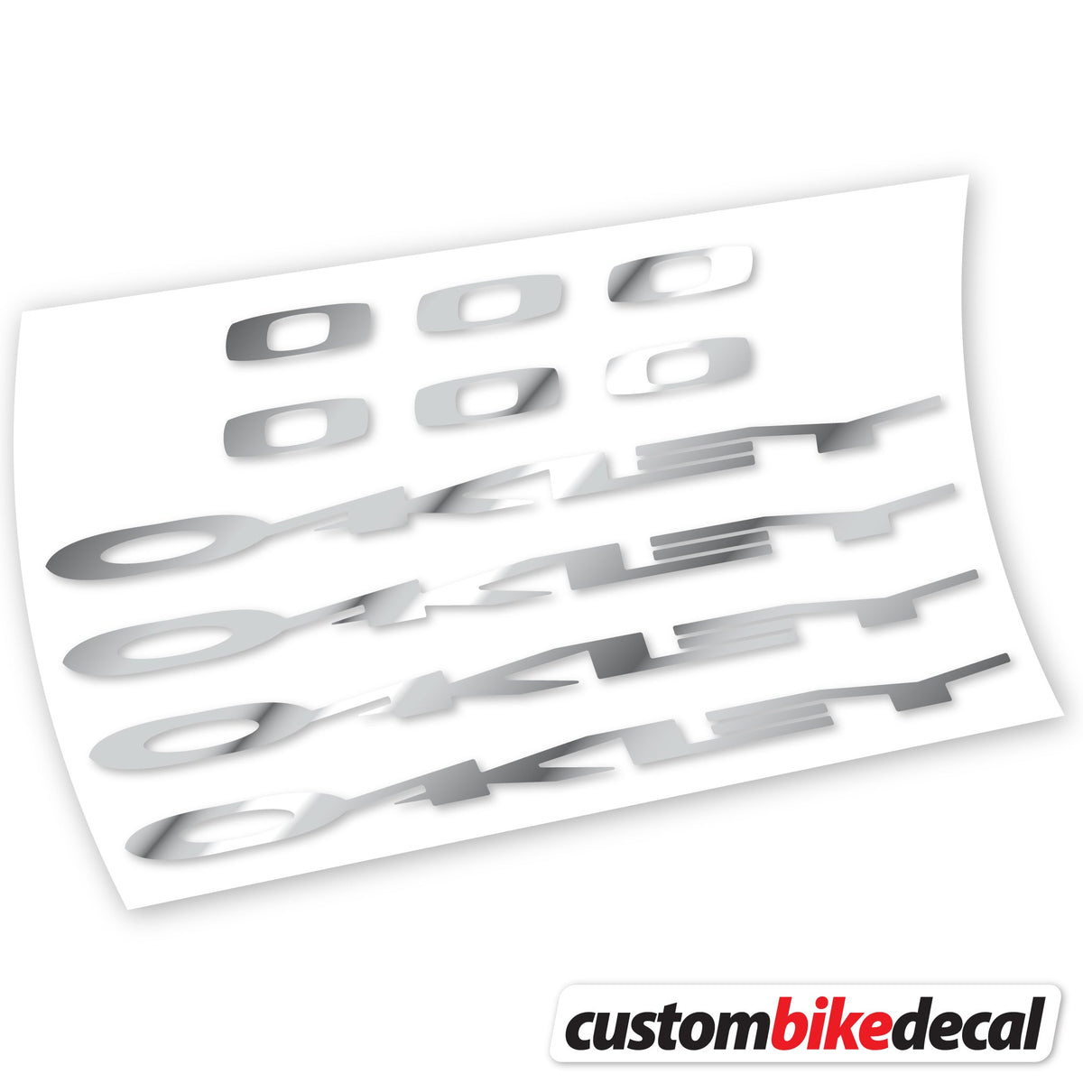Adesivi Logo Oakley in vinile - Argento Cromato