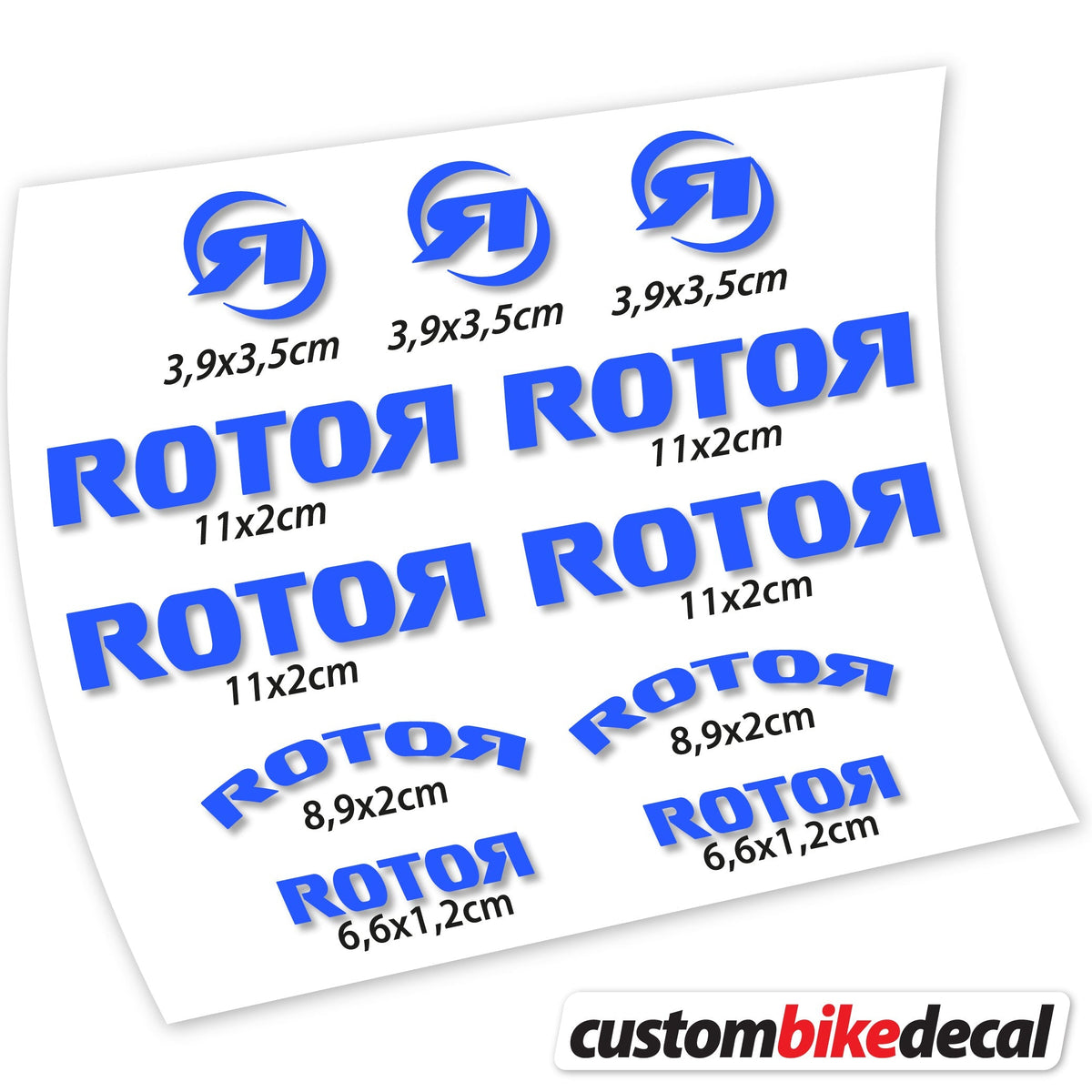 Adesivi Logo Rotor in vinile - Blu Medio
