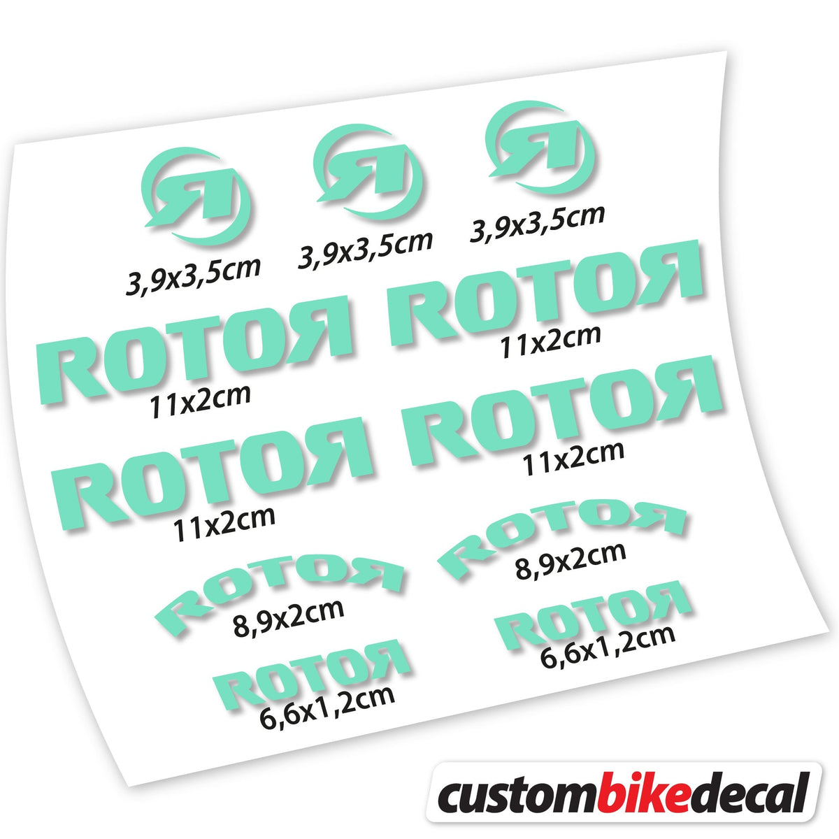 Adesivi Logo Rotor in vinile - Verde Menta