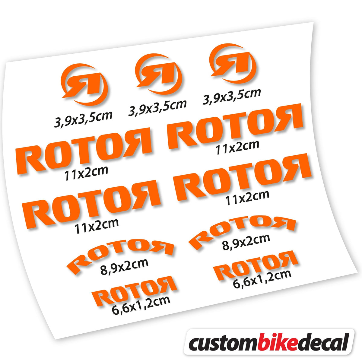 Adesivi Logo Rotor in vinile - Arancione