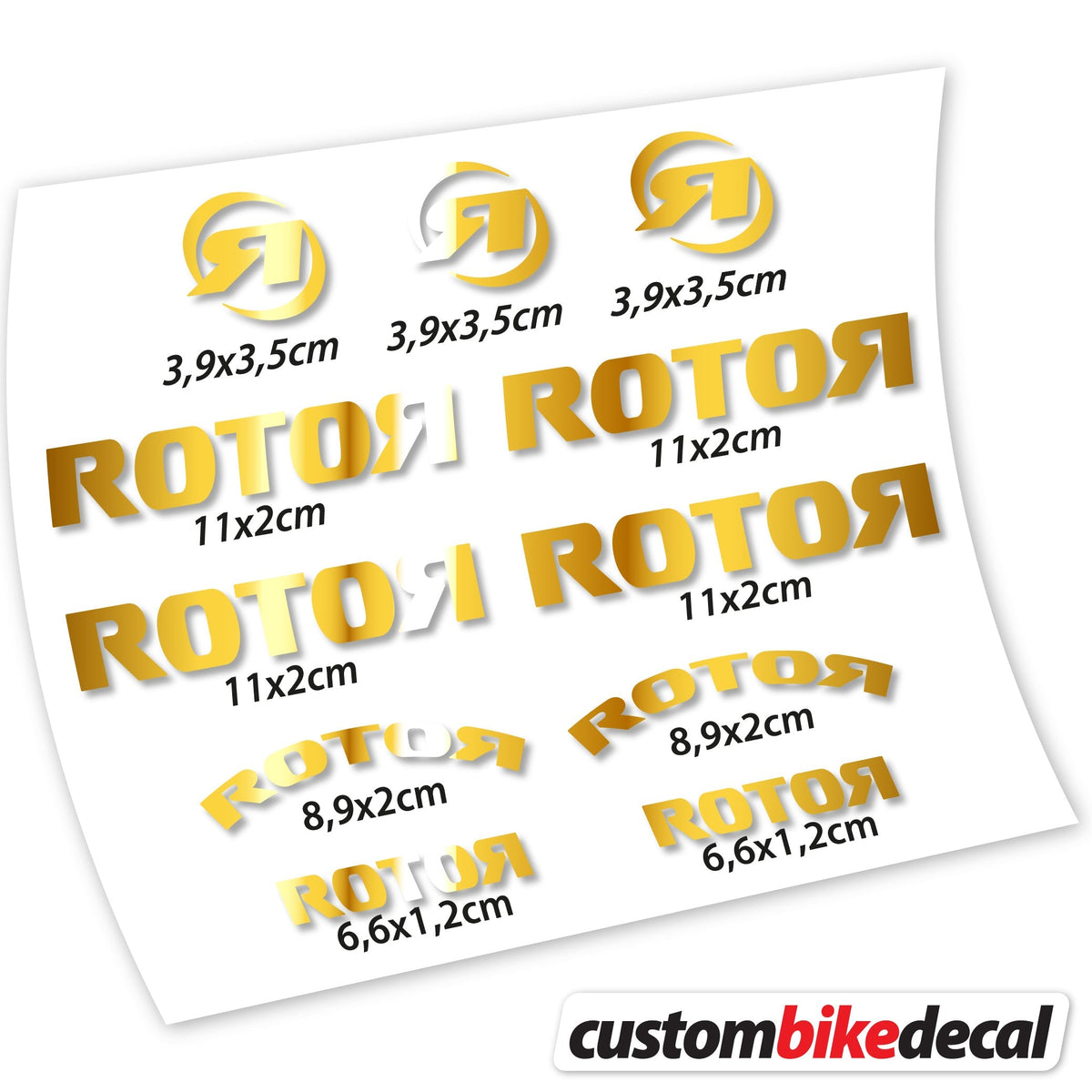 Adesivi Logo Rotor in vinile - Oro Cromato