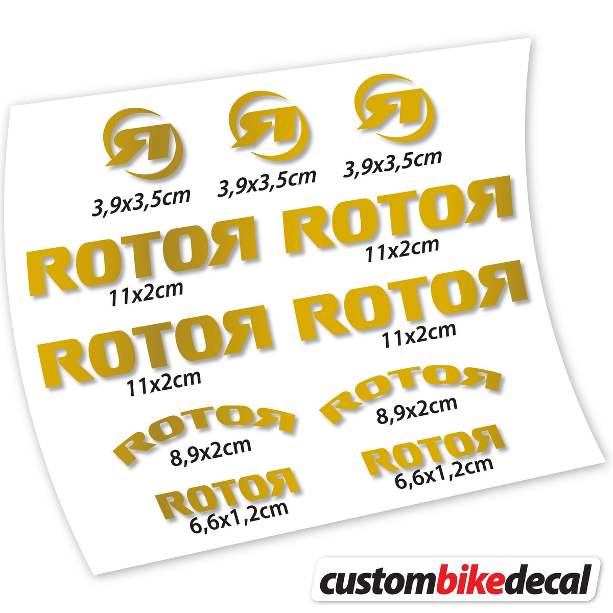 Adesivi Logo Rotor in vinile - Oro