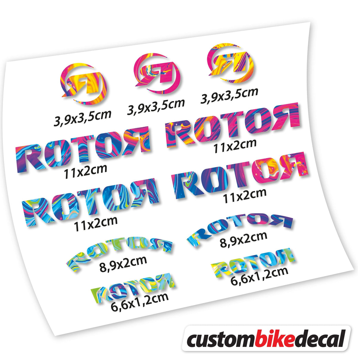 Adesivi Logo Rotor in vinile - Arcobaleno Psichedelico