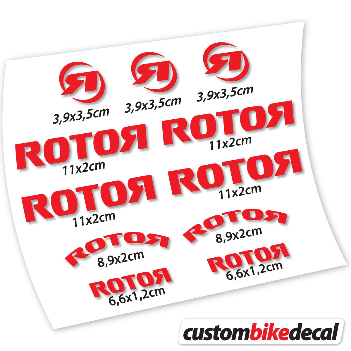 Adesivi Logo Rotor in vinile - Rosso