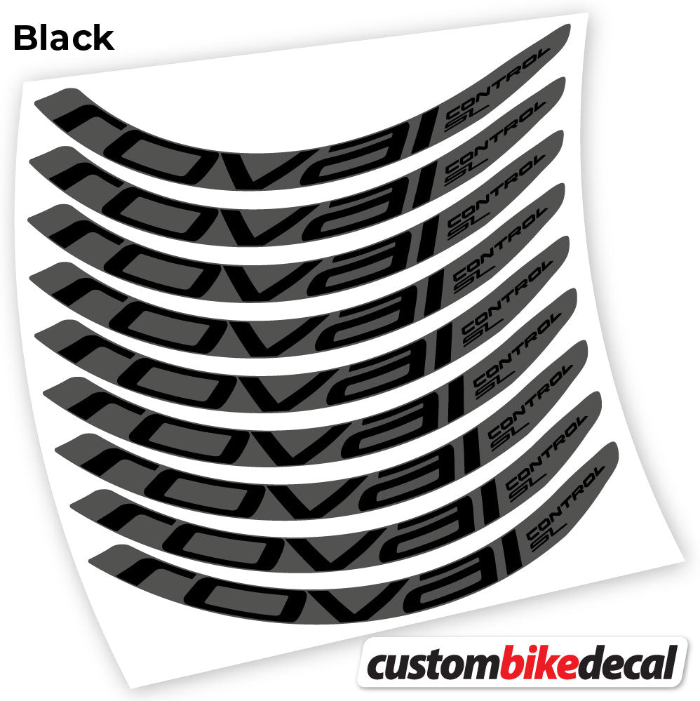 Adesivi Cerchi MTB Roval Control SL in vinile - Nero Opaco+Nero Lucido