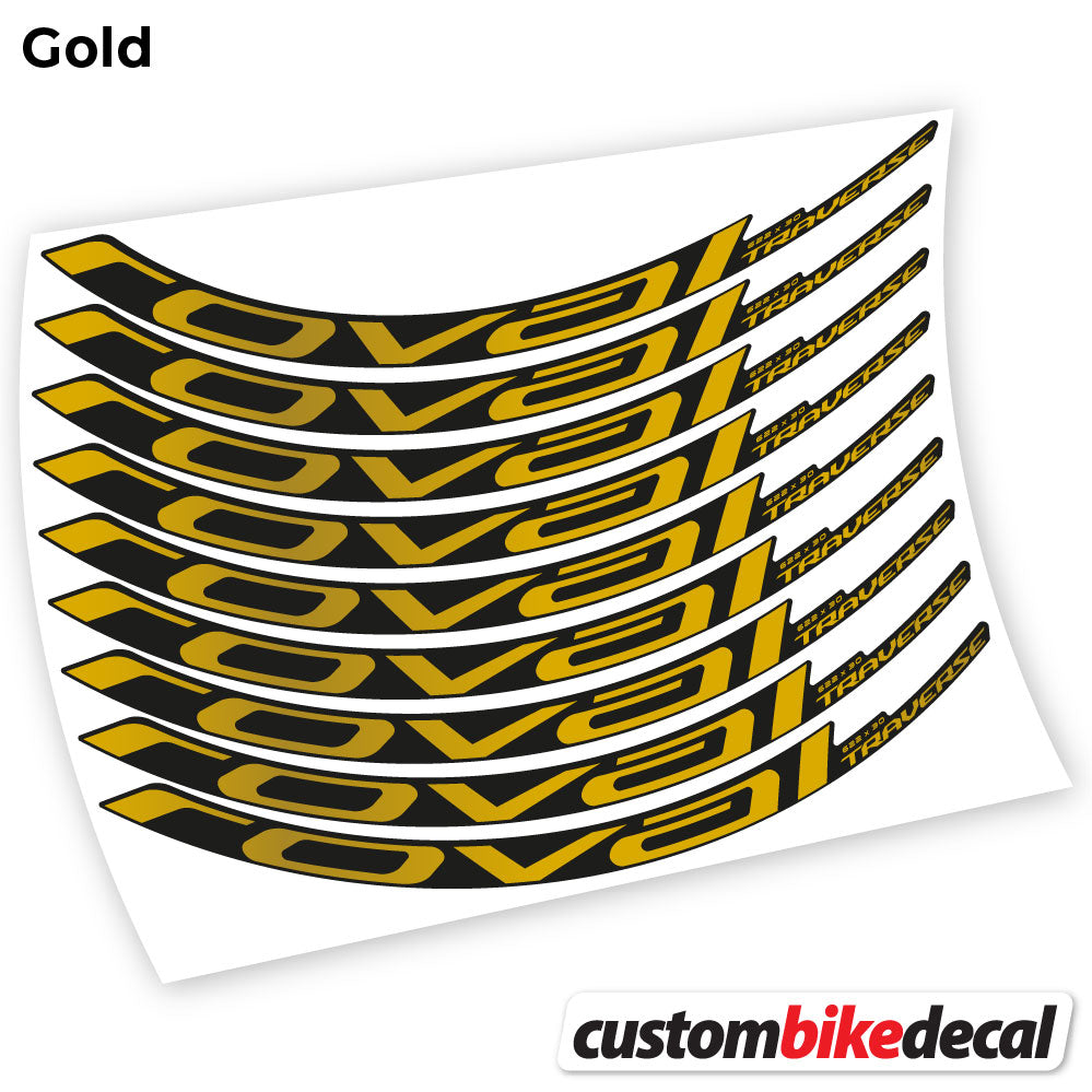 Adesivi Cerchi MTB Roval Traverse Carbon 2021 in vinile - Oro