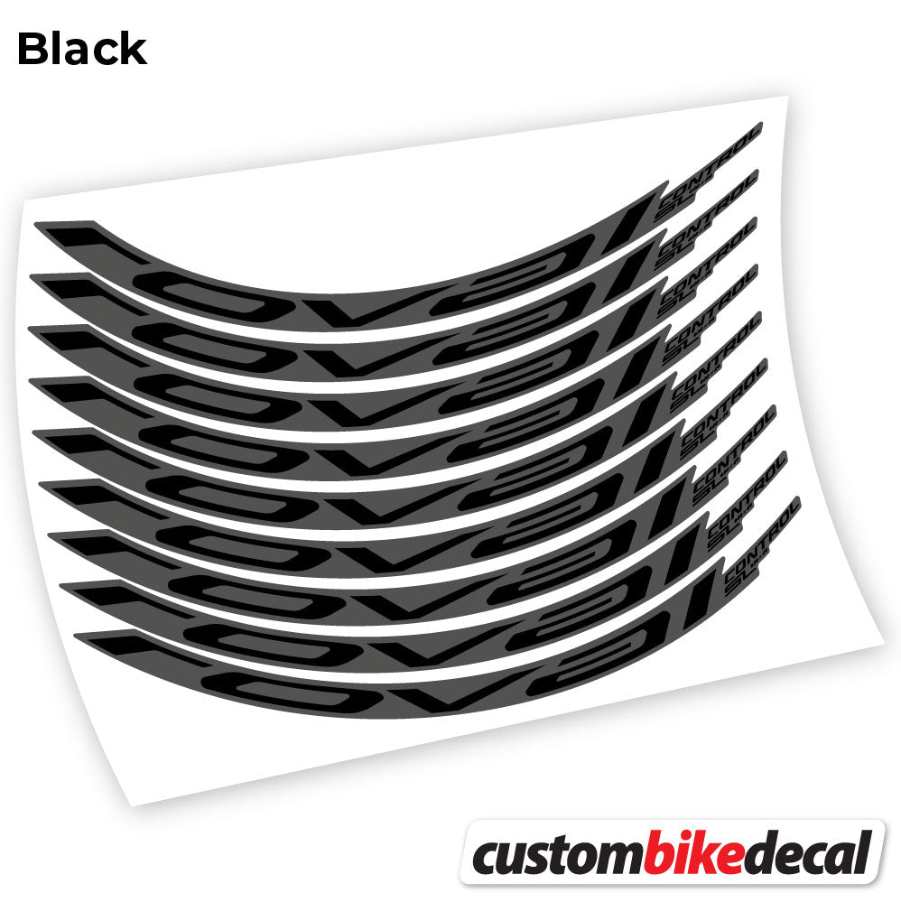 Adesivi Cerchi MTB Roval Control SL 2021 in vinile - Nero Opaco+Nero Lucido