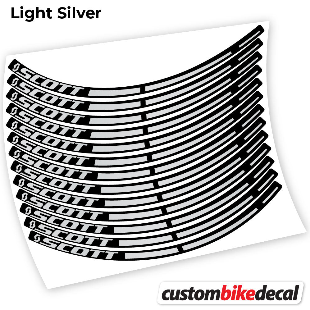 Adesivi Cerchi MTB Scott in vinile - Argento Chiaro