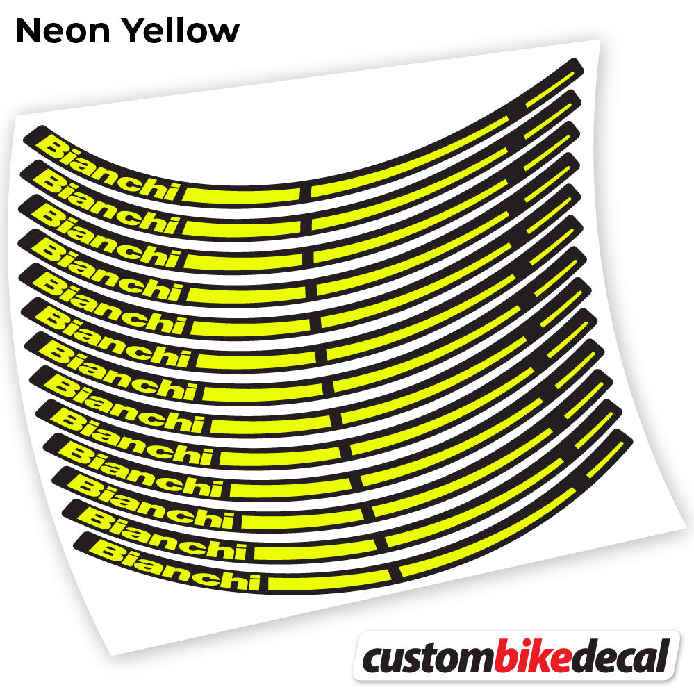 Adesivi Cerchi MTB Bianchi in vinile - Giallo Neon