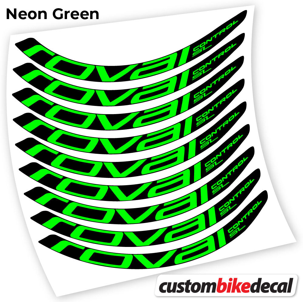 Adesivi Cerchi MTB Roval Control SL in vinile - Verde Neon