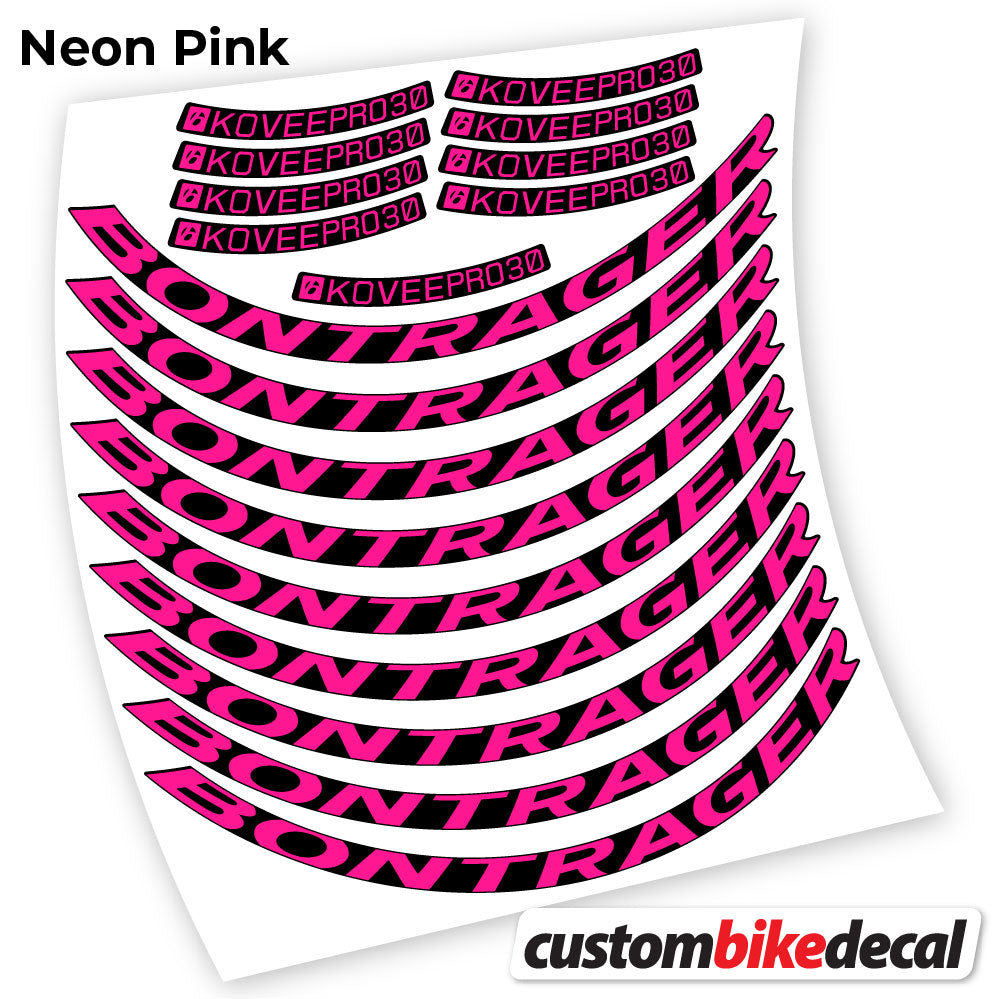 Adesivi Cerchi MTB Bontrager Kovee PRO 30 in vinile - Rosa Neon