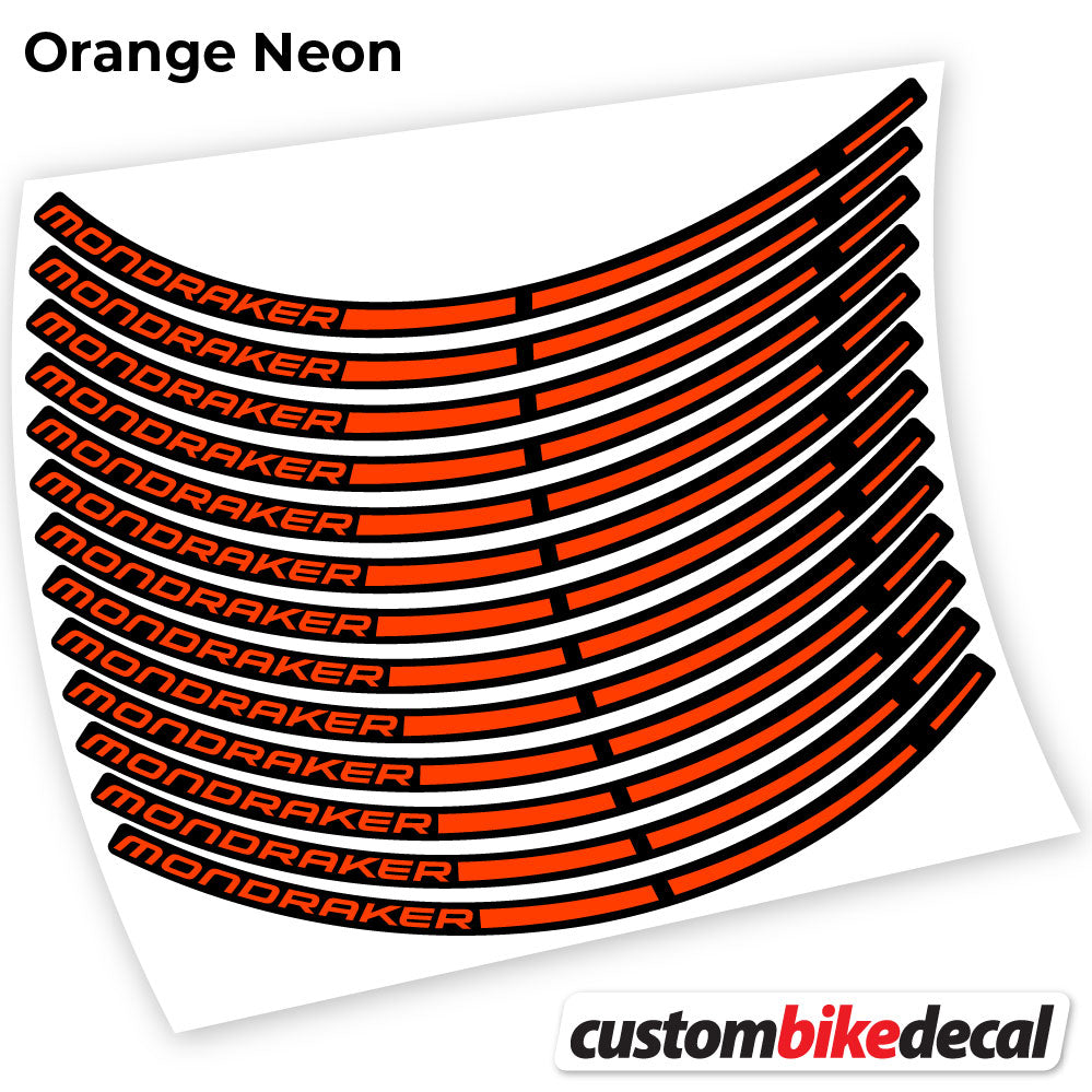 Adesivi Cerchi MTB Mondraker 29" in vinile - Arancione Neon