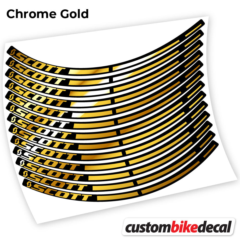 Adesivi Cerchi MTB Scott in vinile - Oro Cromato