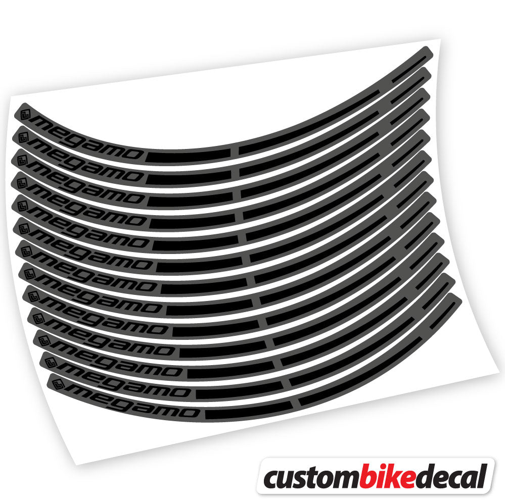 Adesivi Cerchi MTB Megamo in vinile - Nero