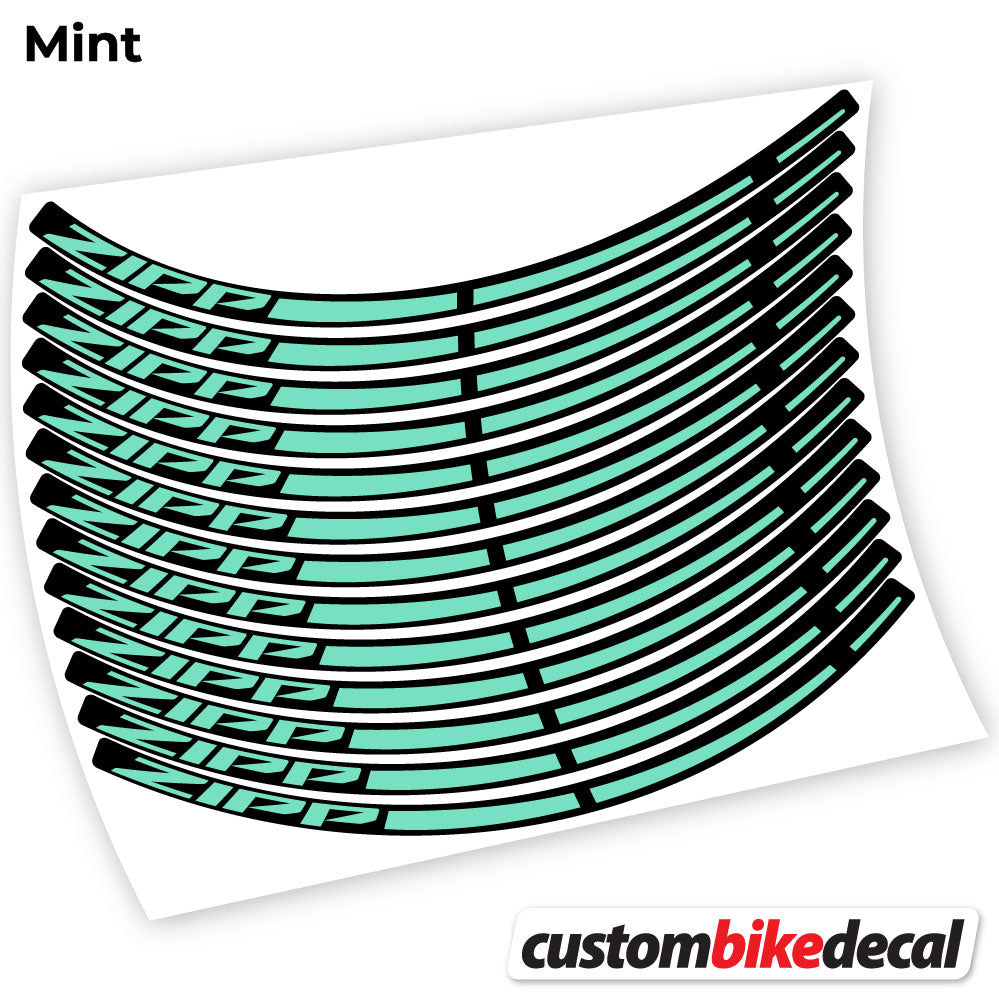 Adesivi Cerchi MTB Zipp in vinile - Verde Menta