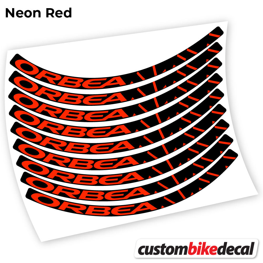 Adesivi Cerchi MTB Orbea Alma in vinile - Rosso Neon
