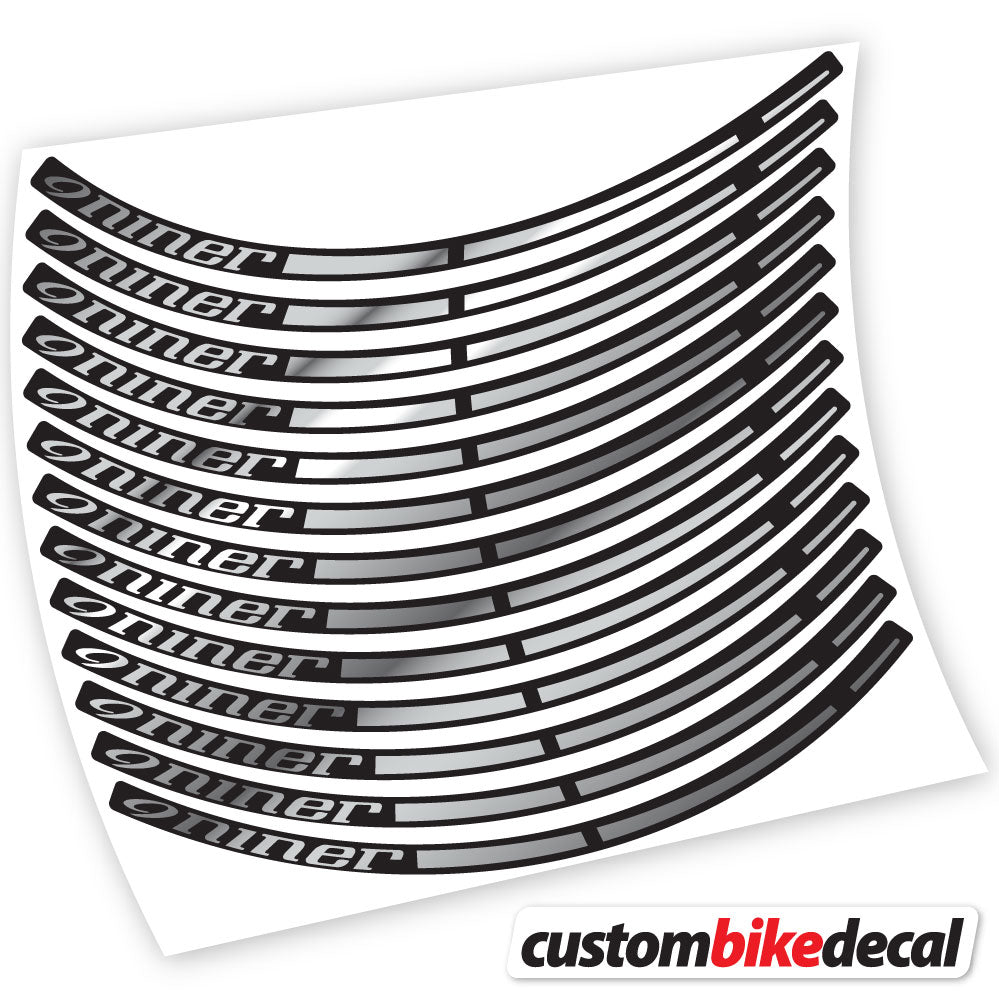 Adesivi Cerchi MTB Niner in vinile - Argento Cromato
