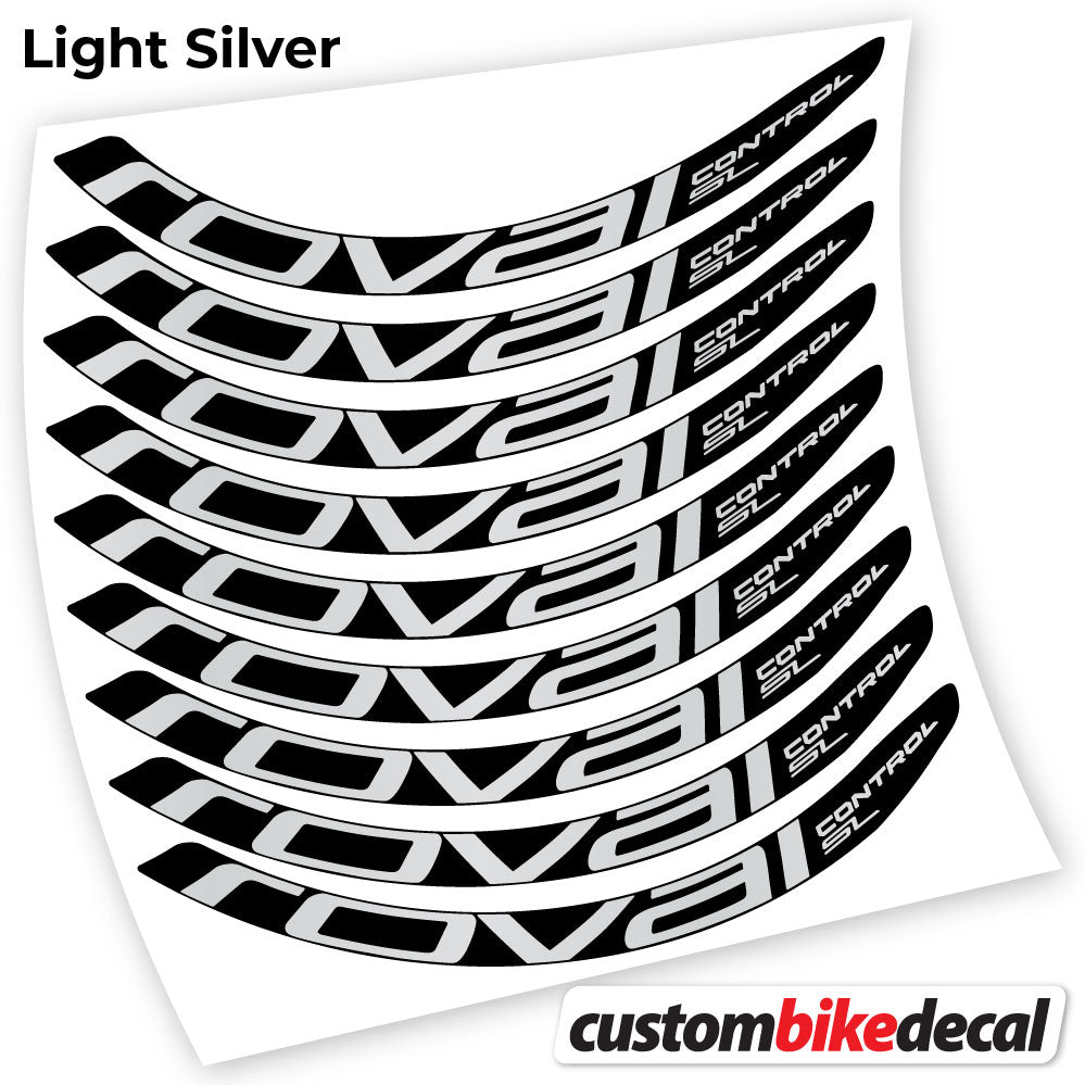 Adesivi Cerchi MTB Roval Control SL in vinile - Argento Chiaro