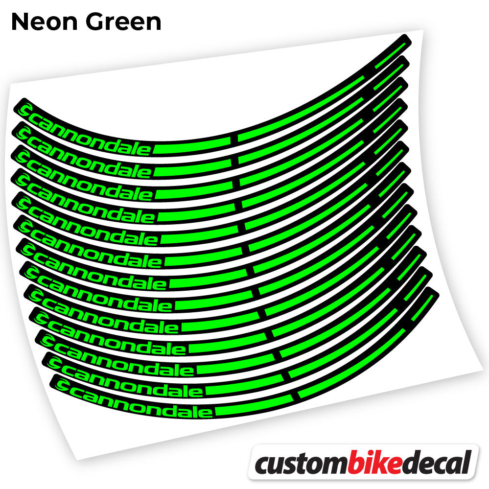 Adesivi Cerchi MTB cannondale in vinile - Verde Neon